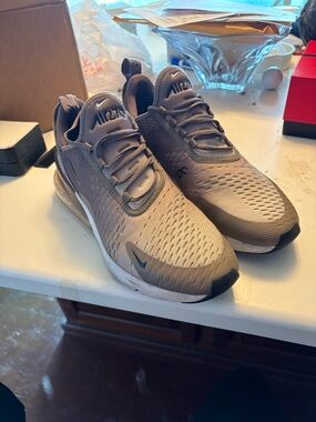 Nike Air Max 270 Sneakers in Taupe and Black Accents